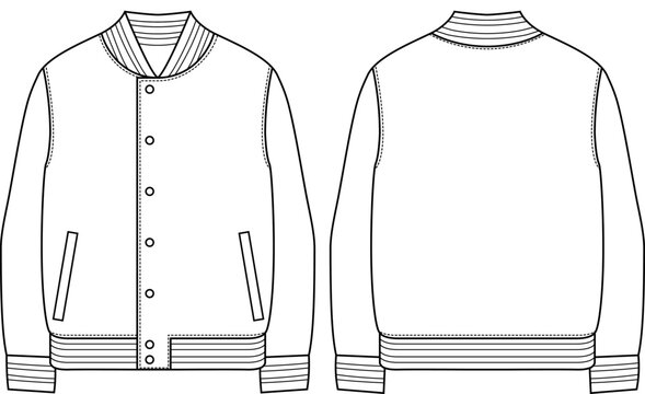 Blank Varsity Jacket Vector Template