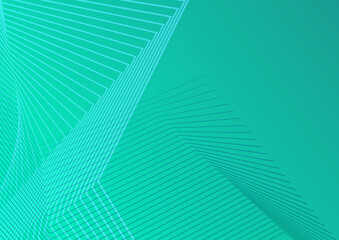 Abstract background made of lines and curved lines in green colors