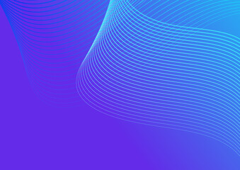 Abstract glowing wave lines on dark blue background. Geometric stripe line art design. Modern shiny blue lines. Futuristic technology concept. Suit for poster, cover, banner, brochure, website