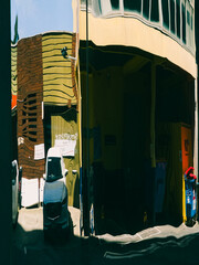 Reflection on curved surface