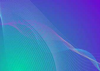 Abstract glowing wave lines on dark blue background. Geometric stripe line art design. Modern shiny blue lines. Futuristic technology concept. Suit for poster, cover, banner, brochure, website