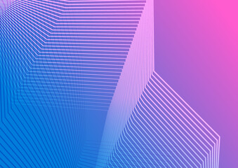 Abstract glowing wave lines on dark blue background. Geometric stripe line art design. Modern shiny blue lines. Futuristic technology concept. Suit for poster, cover, banner, brochure, website