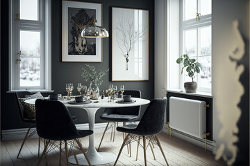Modern dinner room concept