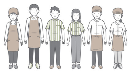 ショップ店員のベクターイラスト