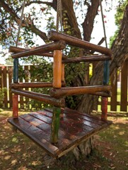 Colorful swing in a tree