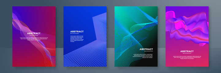 Modern abstract covers set, minimal covers design. Colorful geometric background, vector illustration.