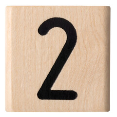 Wooden cube or block with number