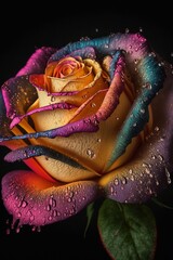 Rainbow colored rose