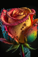 Rainbow colored rose