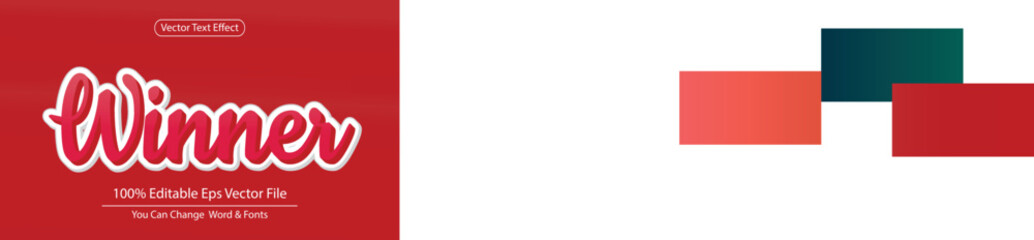 Modern 3d winner text effect Design