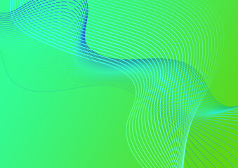 Abstract green presentation background with blue lines