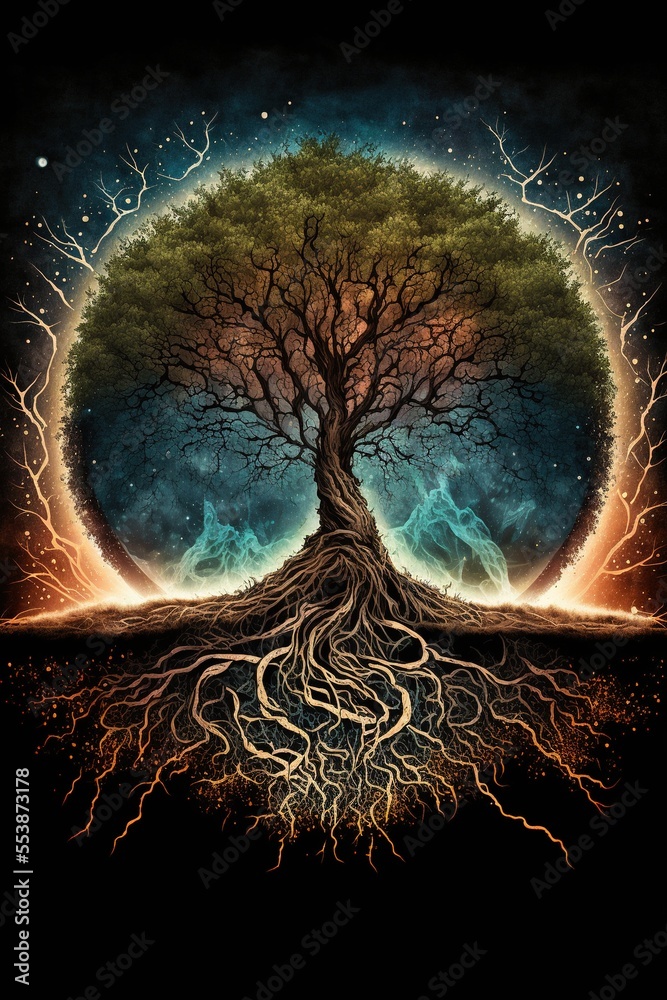Canvas Prints yggdrasil the eternal tree in the middle of the world