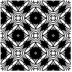 Vector pattern in geometric ornamental style. Black and white pattern.