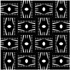 Vector pattern in geometric ornamental style. Black and white pattern.