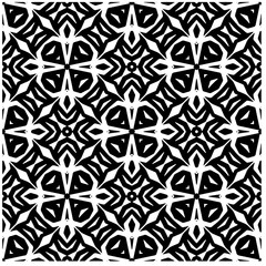 Vector pattern in geometric ornamental style. Black and white pattern.