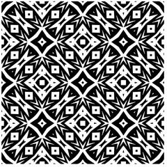 Vector pattern in geometric ornamental style. Black and white pattern.