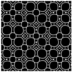 Vector pattern in geometric ornamental style. Black and white pattern.