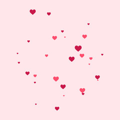 Fototapeta na wymiar pink and red heart falling background vector illustration