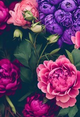 Beautiful bouquet of colorful flowers 