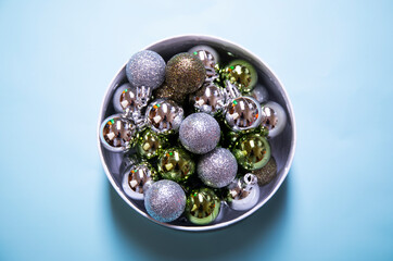 blue and silver balls