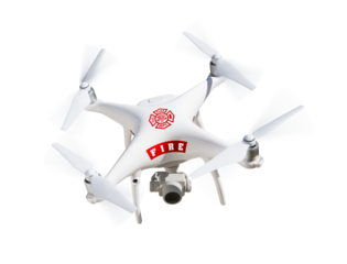 Transparent PNG Fire Department Unmanned Aircraft System, (UAS) Drone.