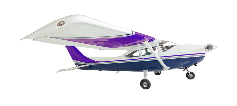 Transparent PNG Cessna 172 Single Propeller Airplane.