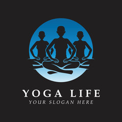 yoga logo and vector with slogan template