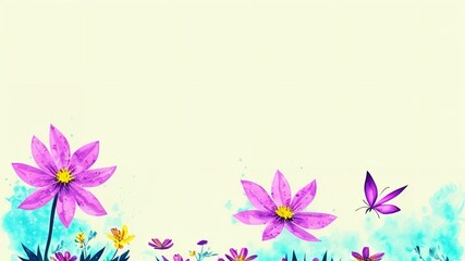 Plakat Flower and butterfly illustration.