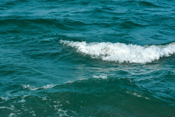 sea water sea view with water waves hitting rocks