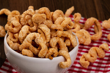 Pork snacks made from crispy pork skin