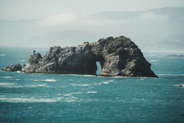 Naklejka premium landscapes of rivers and volcanoes around the world colorful