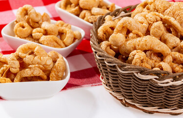Pork snacks made from crispy pork skin