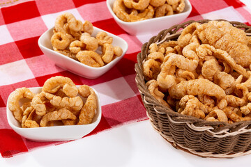 Pork snacks made from crispy pork skin
