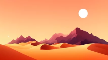 Zelfklevend Fotobehang Desert and sand background illustration. © Helixe