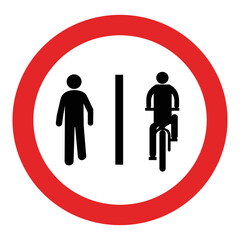 Pedestres à esquerda, ciclistas à direita - Sinais de trânsito usados no Brasil. É a Listagem Oficial, válida para os Exames. Sinalização Regulatória. CTB