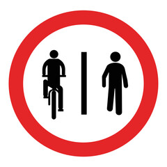 Ciclistas à esquerda, pedestres à direita - Sinais de trânsito usados no Brasil. É a Listagem Oficial, válida para os Exames. Sinalização Regulatória. CTB