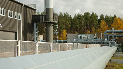 Obraz premium pipeline, metal pipes in the photo close-up