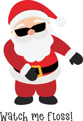 Dancing Santa, floss, words