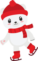 Christmas Polar Bear, Winter