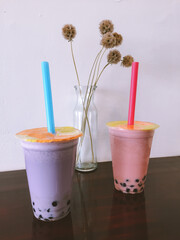 Two bubble tea drinks in Shepherdstown, West Virginia