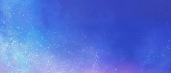 Fototapeten Blauer und violetter Aquarellhintergrund, inspiriert vom Winter mit Kopierbereich Hintergrundillustration Texturmaterial Sternenhimmel Schnee © gelatin