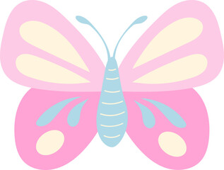 Pinky butterfly wings illustration