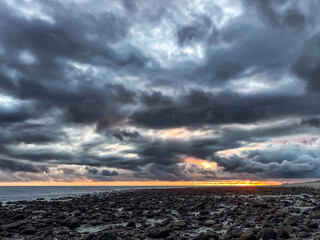 storm clouds over the sea