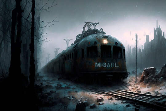 train in the apocalyptic frozen world