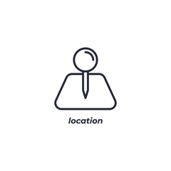 Vector sign location symbol is isolated on a white background. icon color editable.