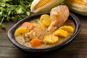 Traditional colombian chicken sancocho - Gastronomy of Colombia