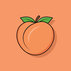 Peach cartoon vector icon illustration. Fruit icon concept isolated vector. Flat cartoon style. Peach Illustration.