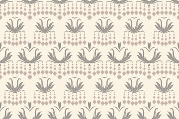 Ikkat or ikat flower batik textile seamless pattern digital vector design for Print saree Kurti Borneo Fabric border brush symbols swatches stylish