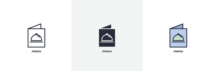 menu icon. Line, solid and filled outline colorful version, outline and filled vector sign. Idea Symbol, logo illustration. Vector graphics