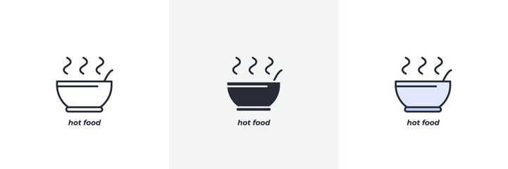 hot food icon. Line, solid and filled outline colorful version, outline and filled vector sign. Idea Symbol, logo illustration. Vector graphics